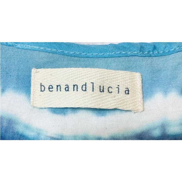 Anthropologie Ben and Lucia Blue Aurora Silk and Cotton Tie-dye Tank Size S - Picture 3 of 8